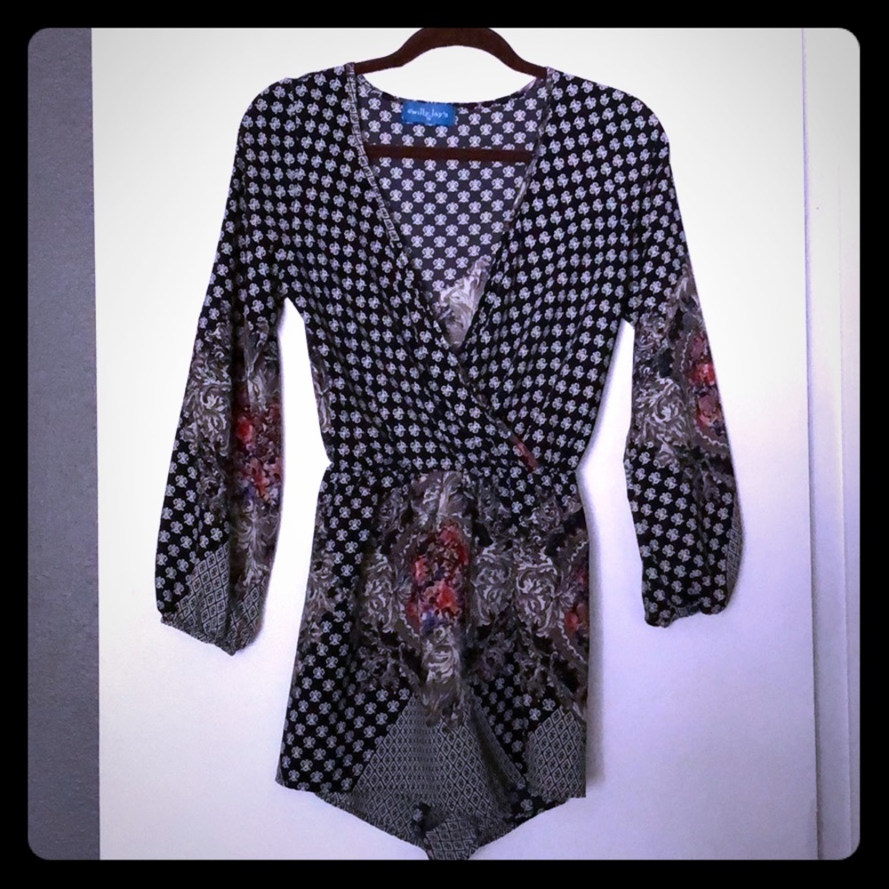 Flower print romper